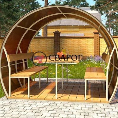 Беседка овальная из поликарбоната 