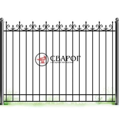 Красивый кованый забор А3290 вариант 1
